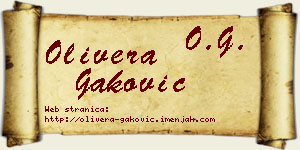 Olivera Gaković vizit kartica